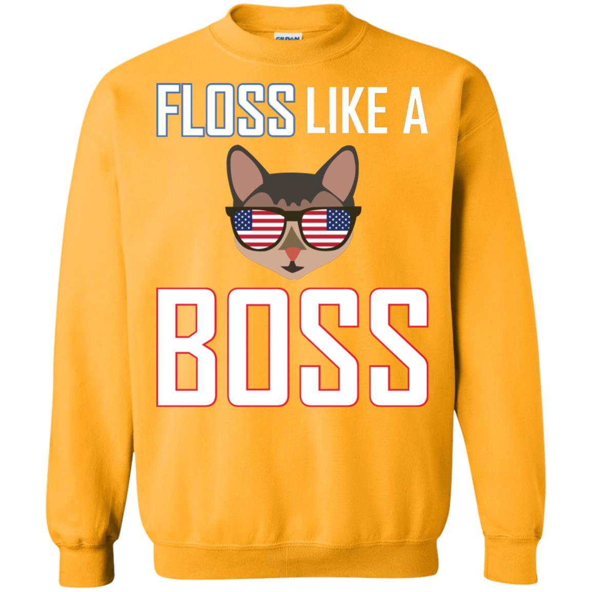 Floss Like A Boss Cat Shirt Gold