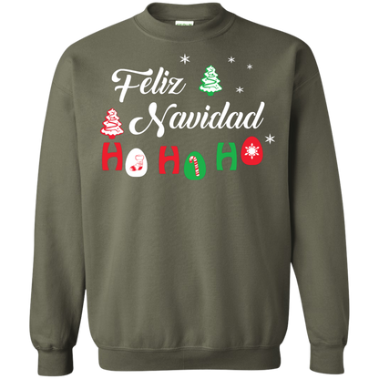 Chirstmas T-Shirt Feliz Navidad Ho Ho Ho Military Green