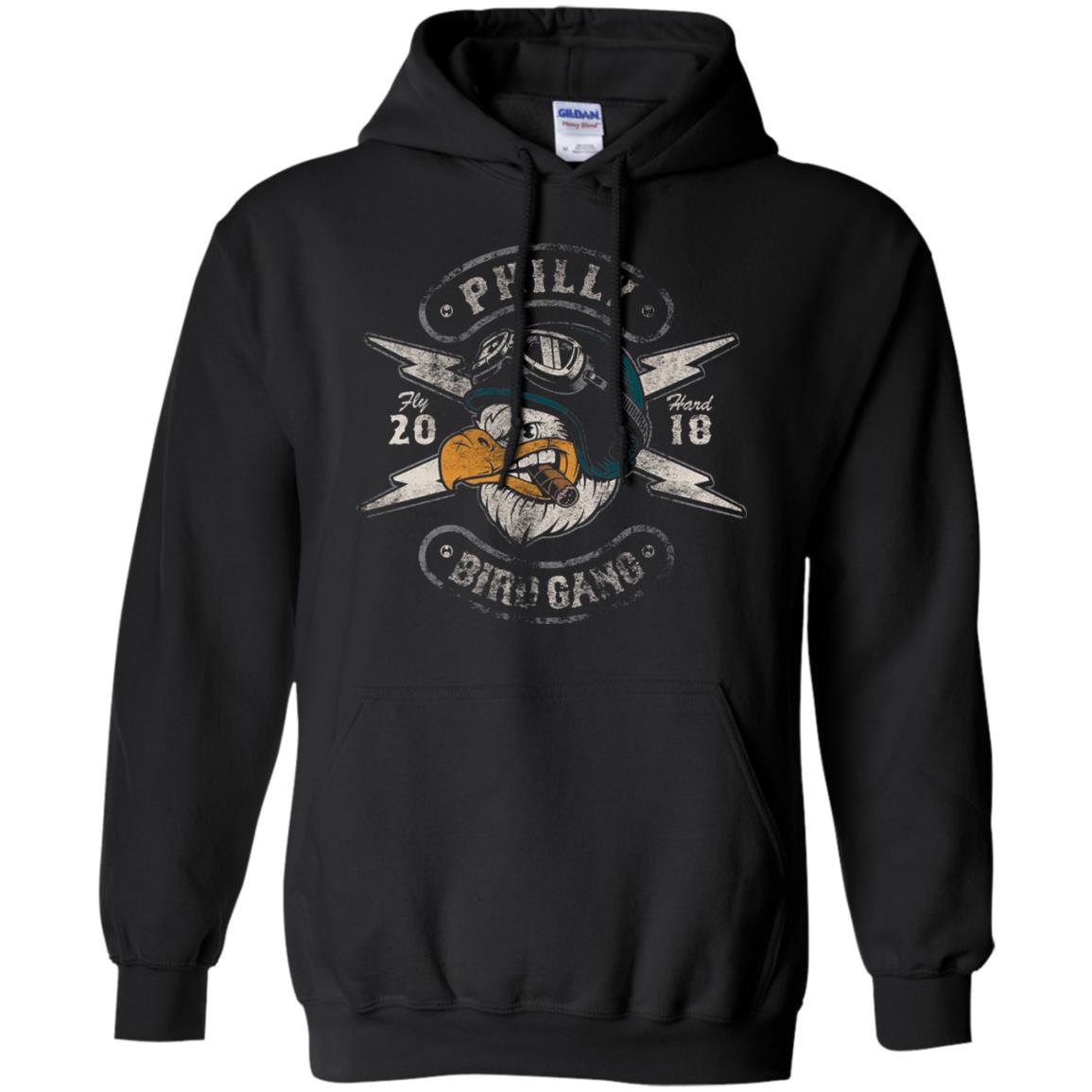 Bird Gang Eagles T-shirt Vintage Distressed Black