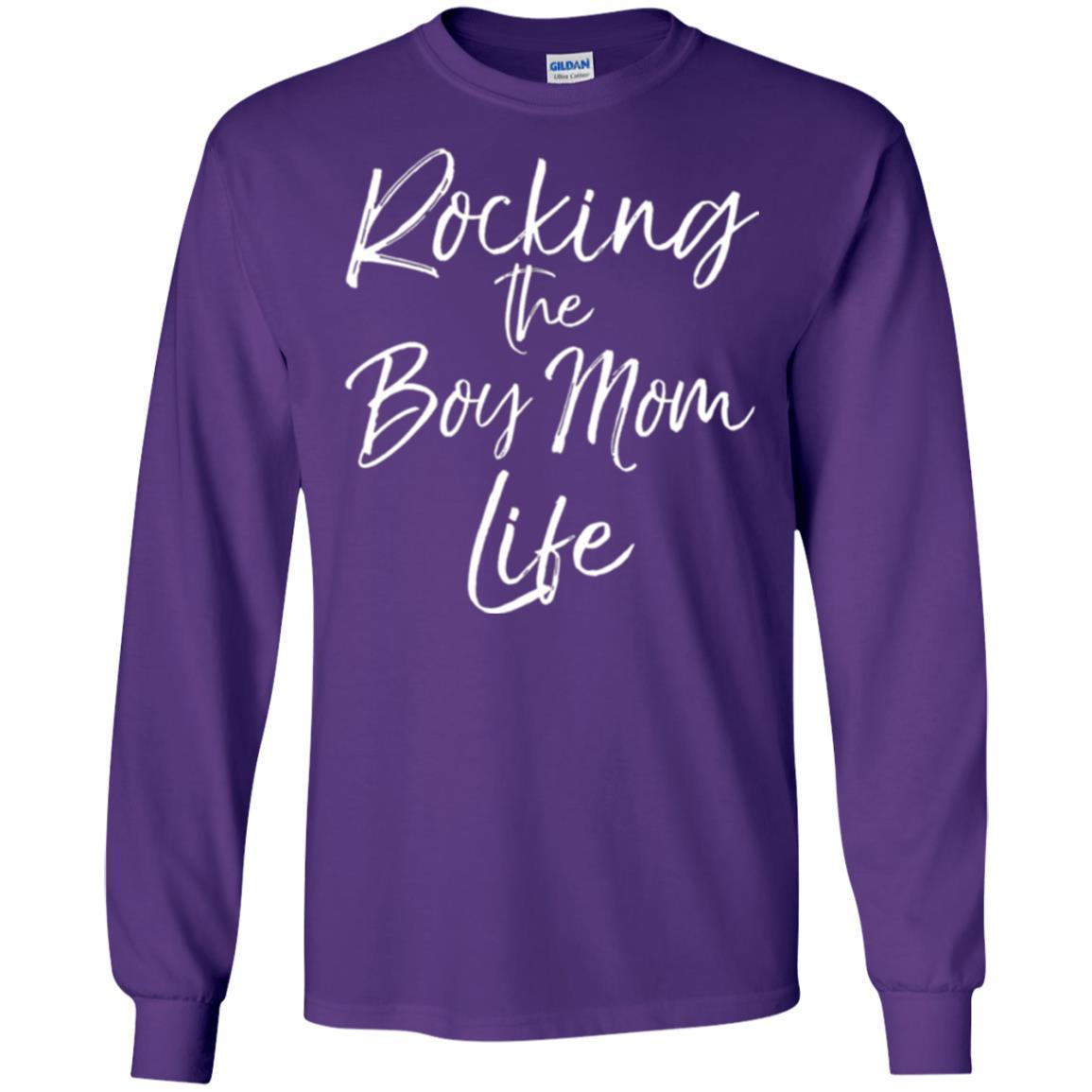 Mommy T-shirt Rocking The Boy Mom Life Purple