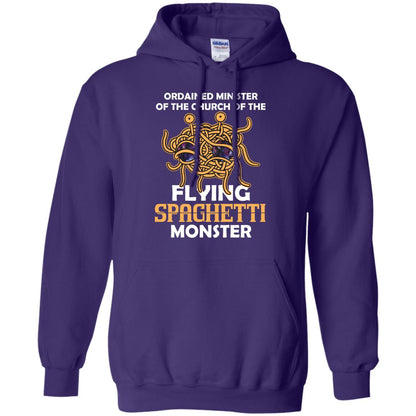 Ordained Minister Of The Church Of The Flying Spaghetti Monster Pastafarian T-shirt Purple
