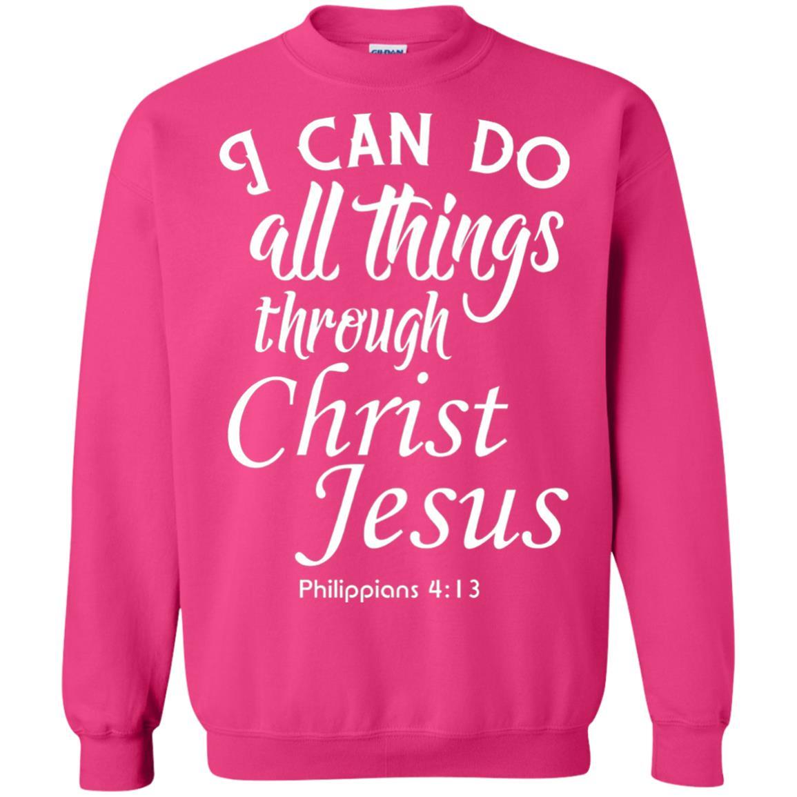 Christian T-shirt I Can Do All Things Through Christ Jesus Heliconia