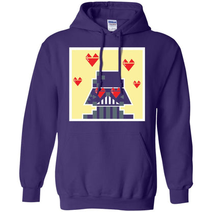 Star Wars Vader Pixel Heart Eyes Valentine_s Graphic T-shirt Purple