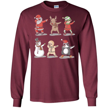 Christmas T-shirt Dabbing Santa Ugly Sweater Maroon