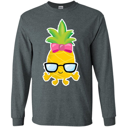 Funny Pineapple With Glasses For Girls Womens Shirt Dark Heather