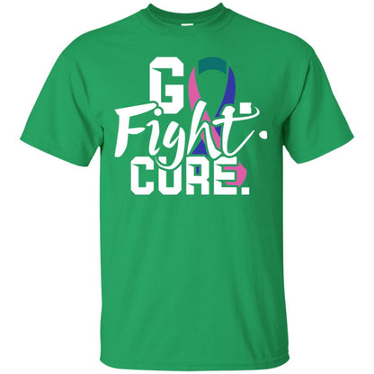 Thyroid Awareness Go Fight Cure Teal Pink Blue Ribbon Shirt Irish Green
