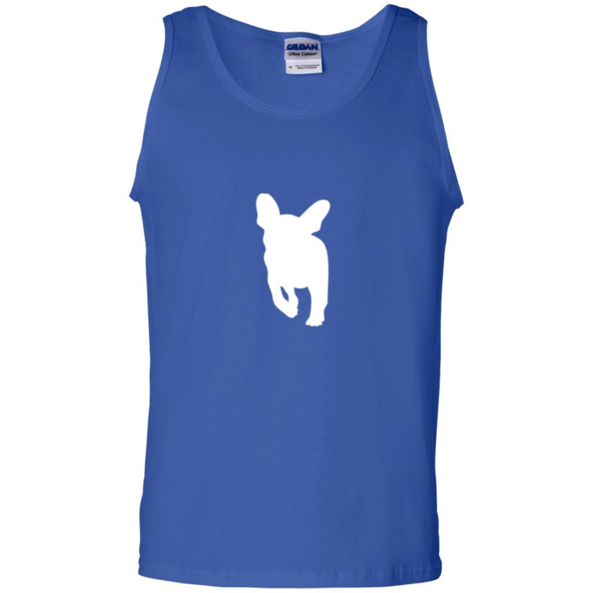French Bulldog T-shirt White Silhouette Of Puppy Royal