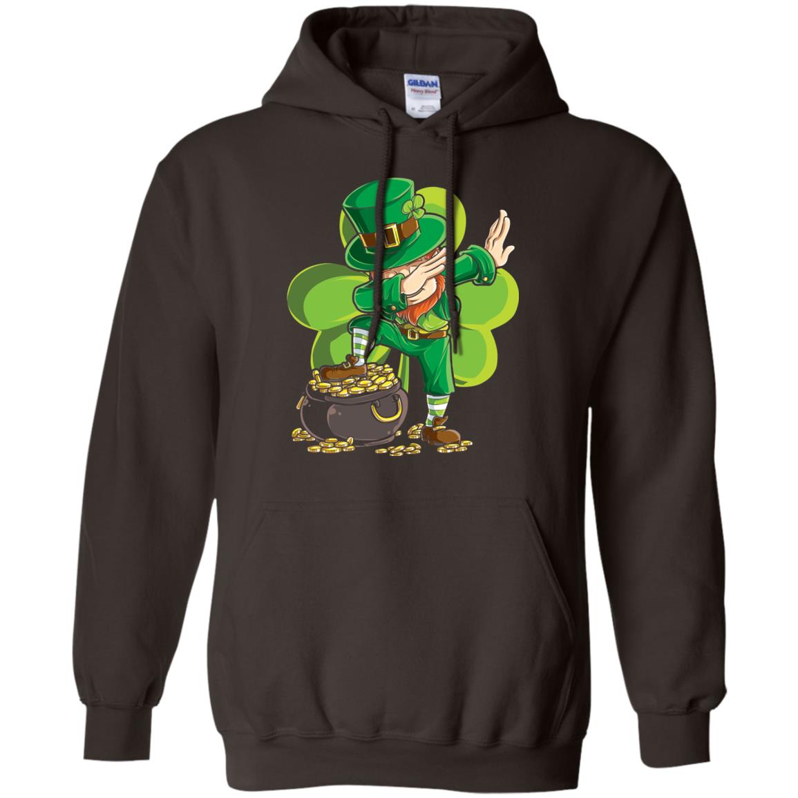 Dabbing Leprechaun St Patricks Day T-shirt Dark Chocolate