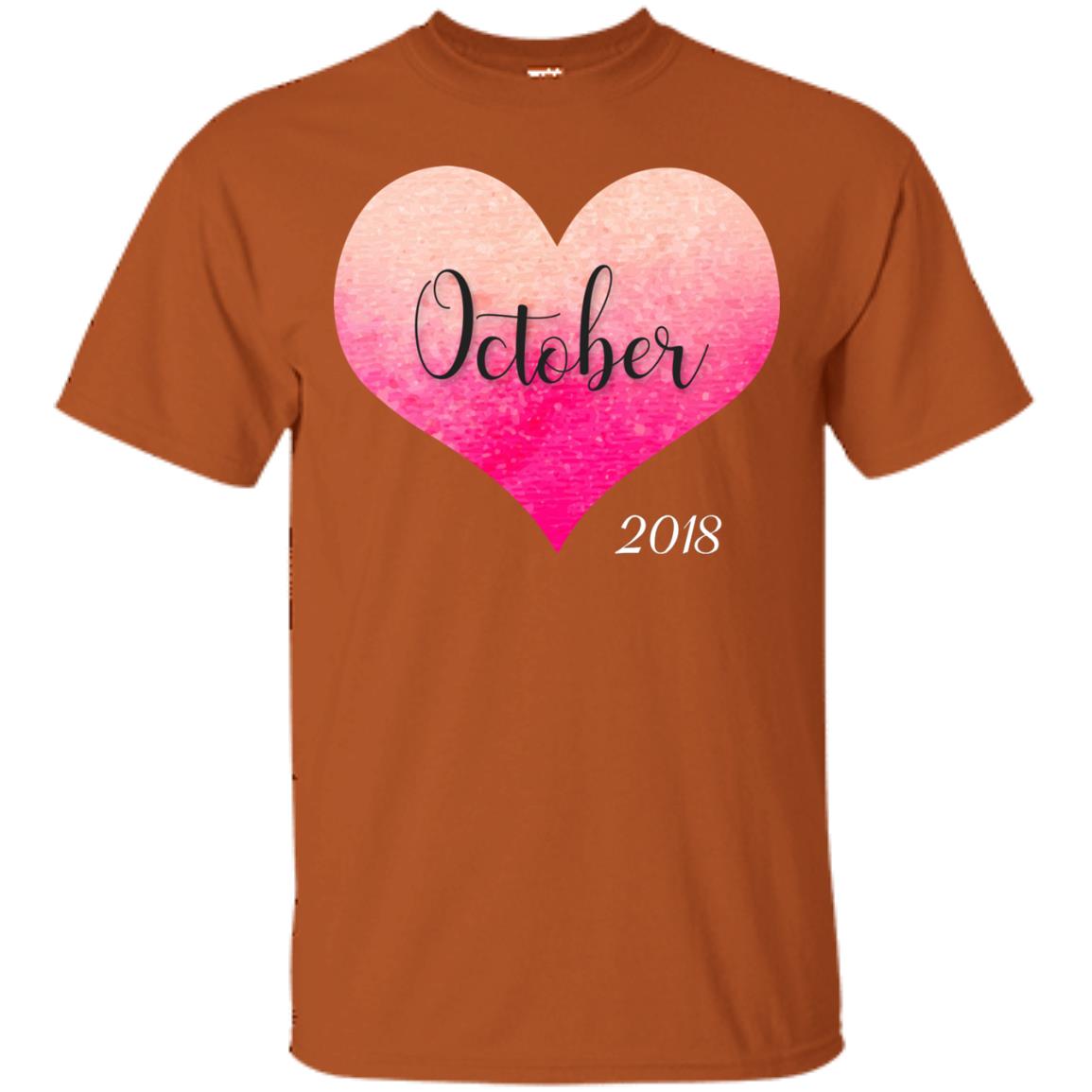 Pregnancy Reveal Announcement Party August 2018 Shirt Texas Orange