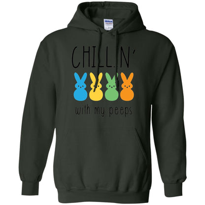 Chillin With My Peeps Happy Easter T-shirt Forest Green