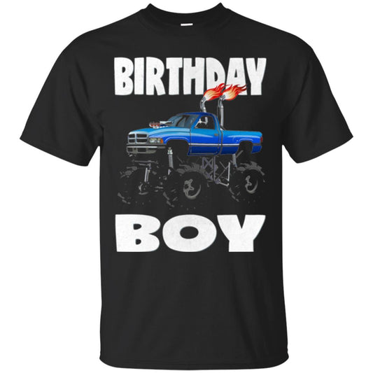 Monster Truck T-shirt Birthday Boy Vintage Black