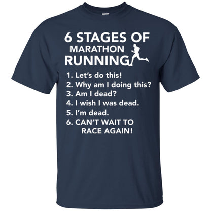 Runner T-shirt 6 Stages Of Marathon Running Navy