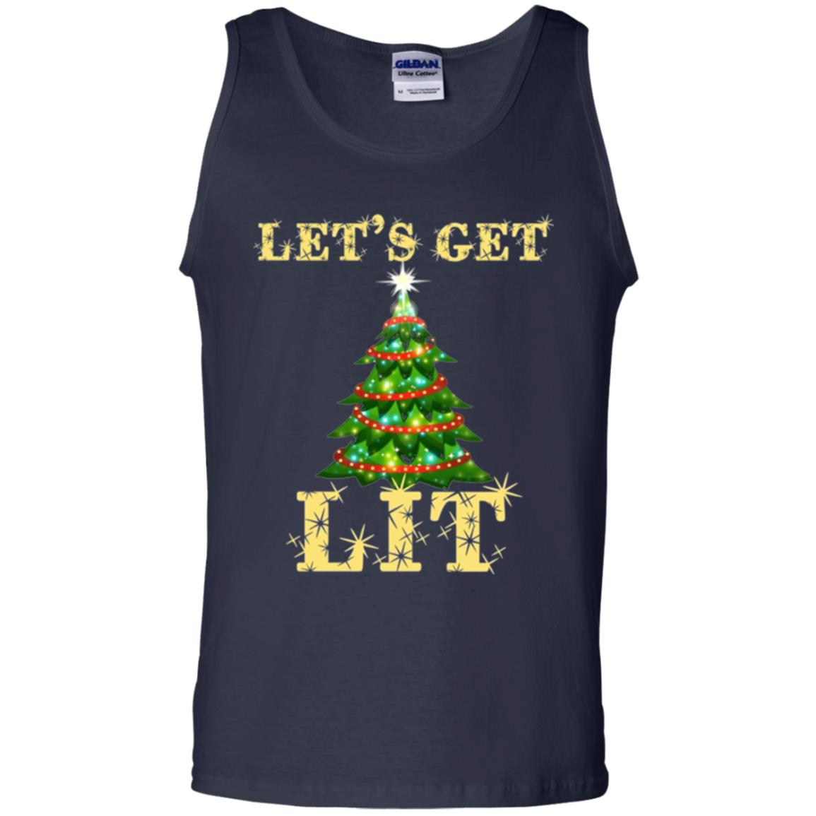 Christmas T-shirt Let_s Get Lit Navy
