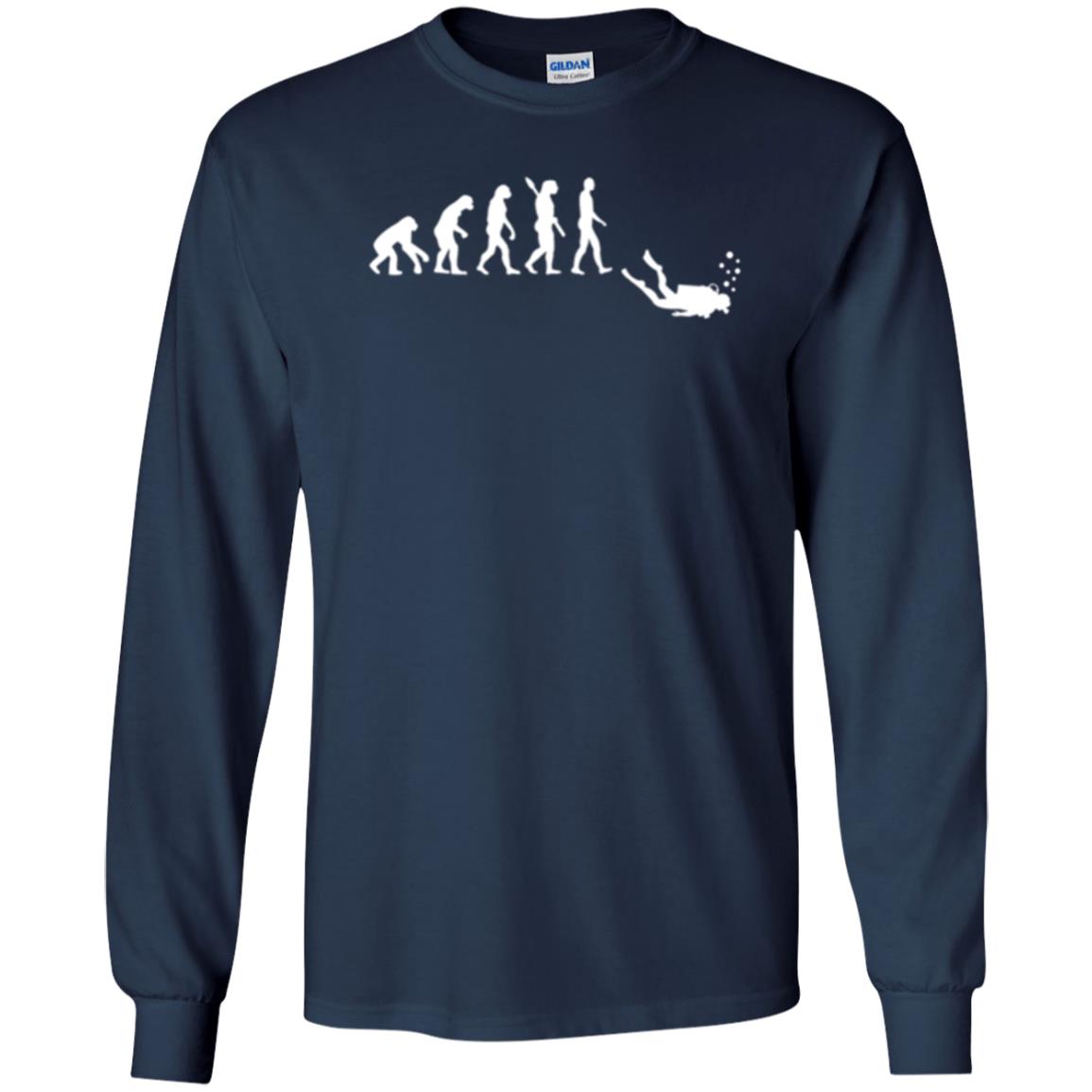Evolution Of Man Funny Scuba Diving T-shirt Navy