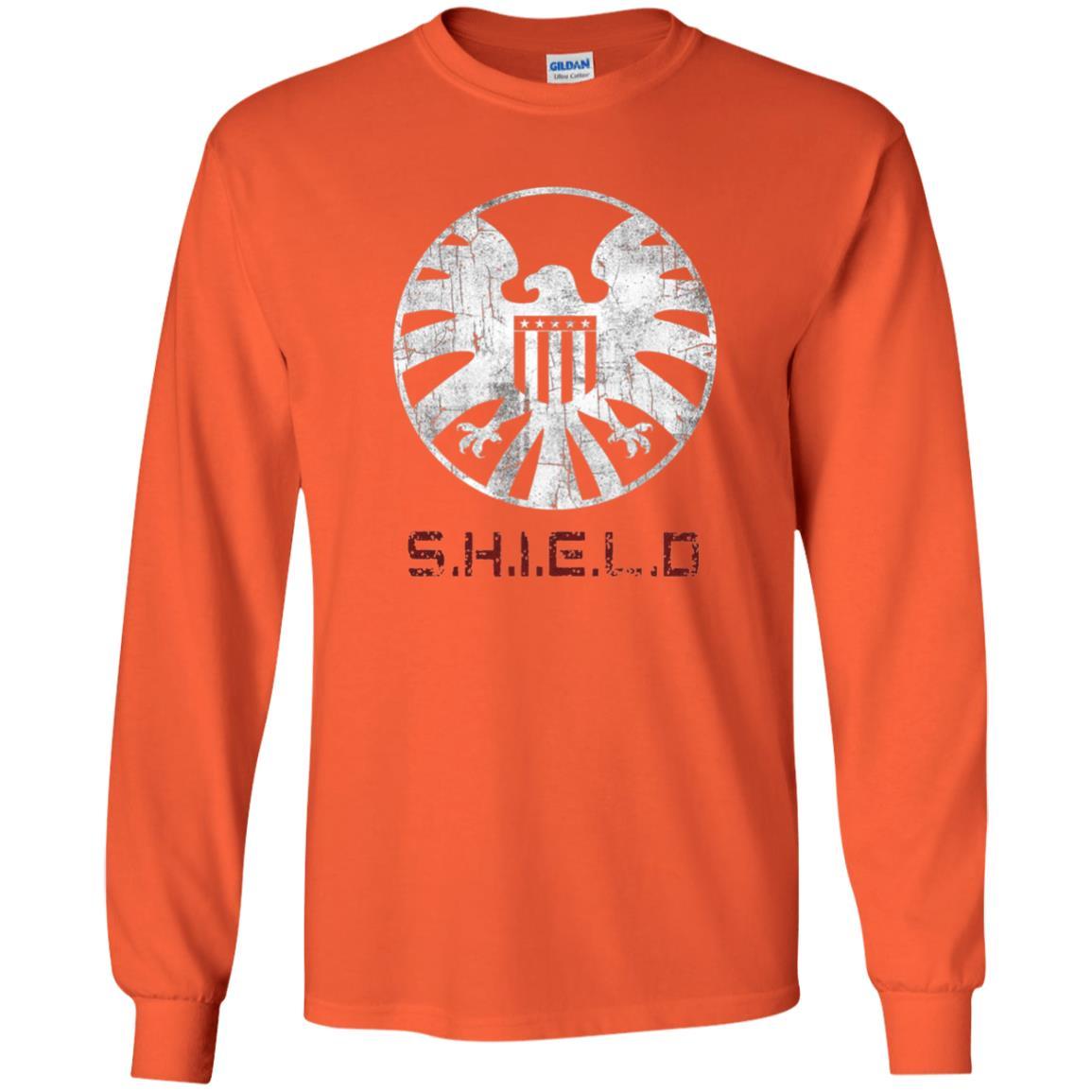 Film T-shirt Agents Of Shield Distressed Logo Graphic Orange