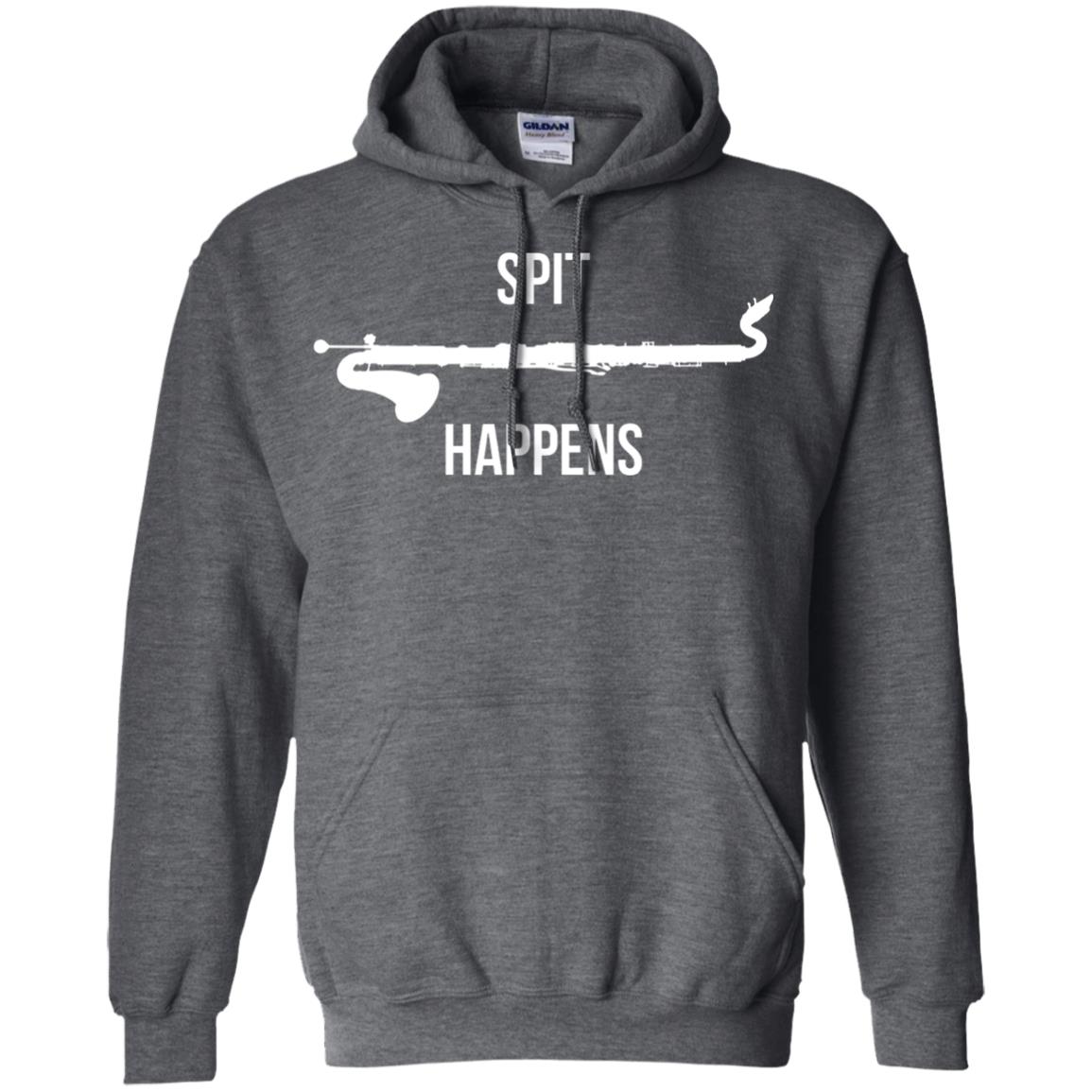 Funny Bass Clarinet T-shirt Spit Happens Dark Heather