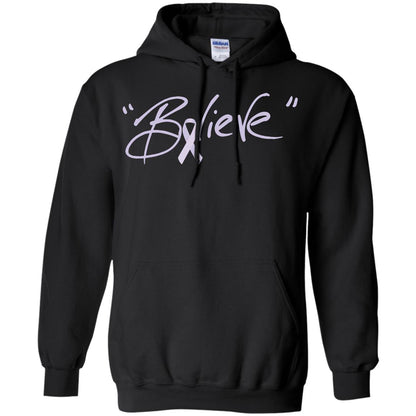 All Cancer Awareness Shirt Lavender Ribbon Believe Black