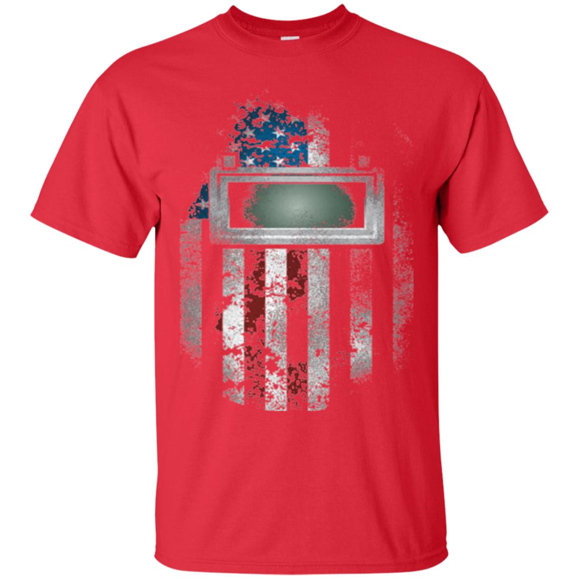 Welder Gift Shirt American Welding Hood Gift T-shirt Red