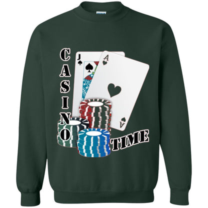 Fun Gambling T-shirt Casino Time Forest Green