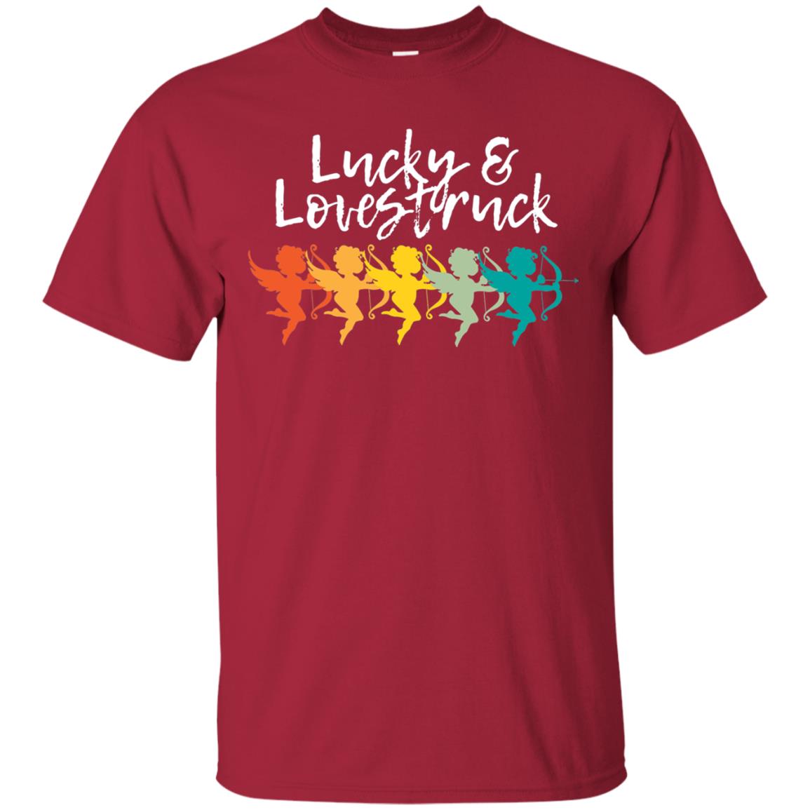 Vintage Retro Valentine_s Lucky Lovestruck Tshirt Cardinal