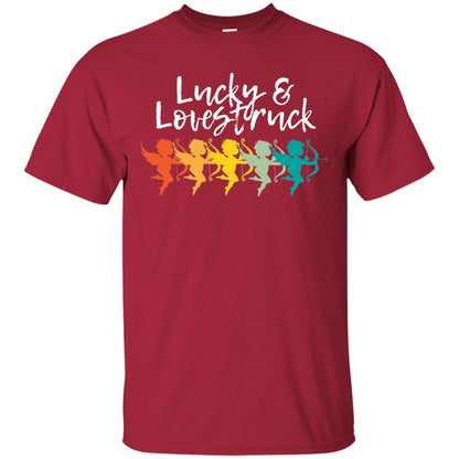 Vintage Retro Valentine_s Lucky Lovestruck Tshirt Cardinal