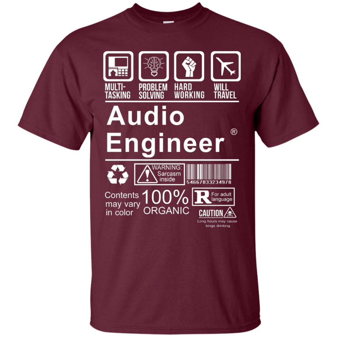 Audio Engineer Shirt Multi Tasking Problem Solving Maroon