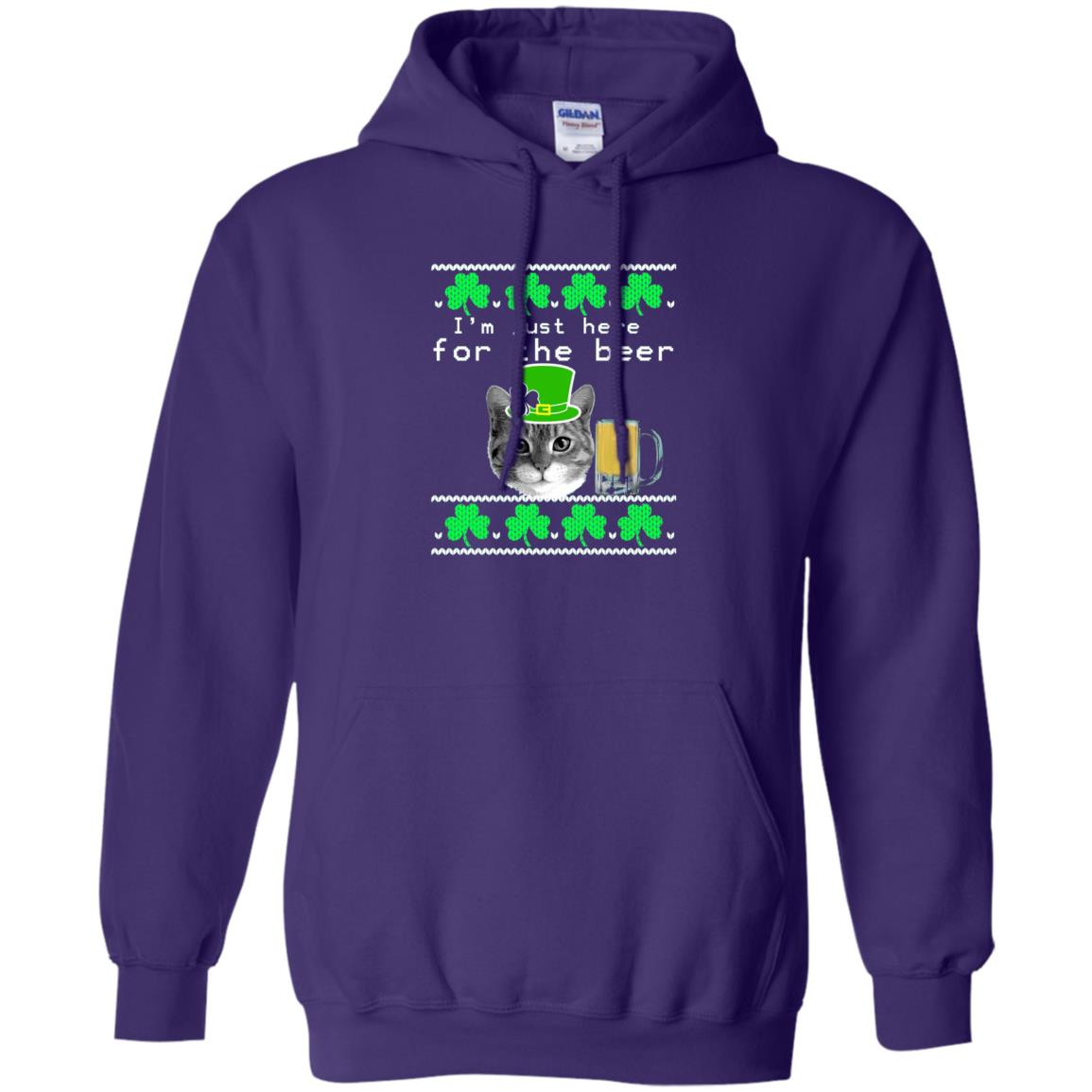 Saint Patrick_s Day T-shirt I_m Just Here For The Beer Purple