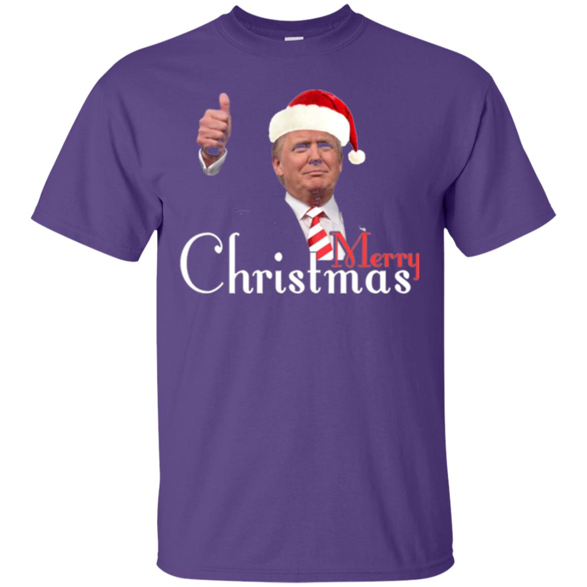 Trump Merry Christmas T-shirt Purple