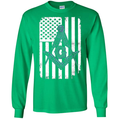 Freemason Usa Flag Logo Freemasonry America T-shirt Irish Green