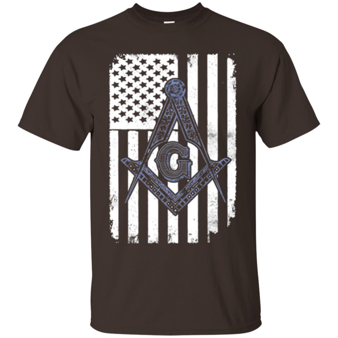 Freemason Usa Flag Logo Freemasonry America T-shirt Dark Chocolate