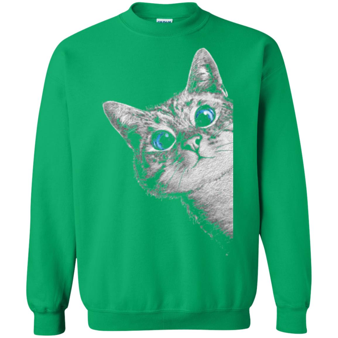 Cat Lovers T-shirt Cute Face Irish Green