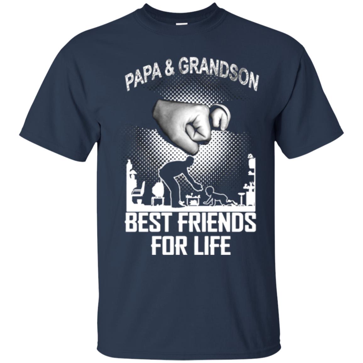Papa And Grandson Best Friends For Life Family Shirt Navy
