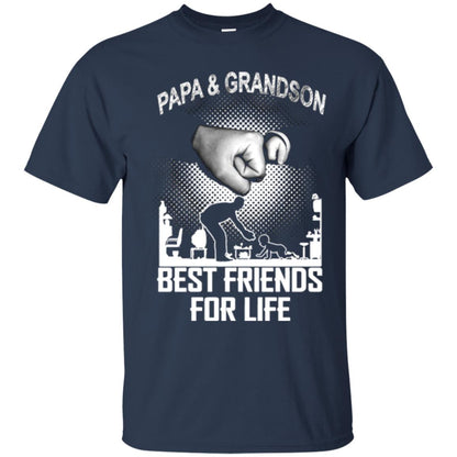 Papa And Grandson Best Friends For Life Family Shirt Navy