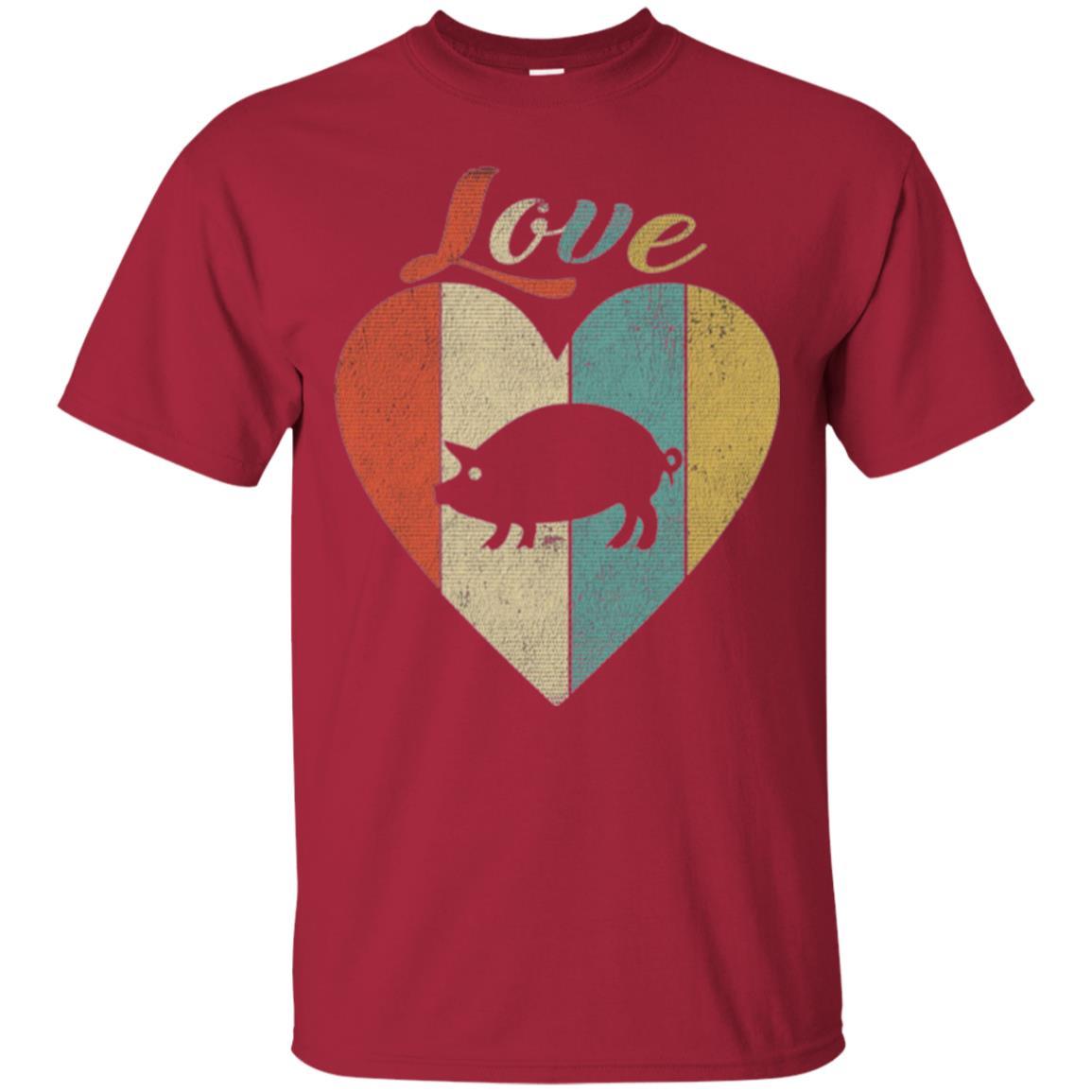 Beautiful Vintage Retro Pig Lover T-shirt Cardinal