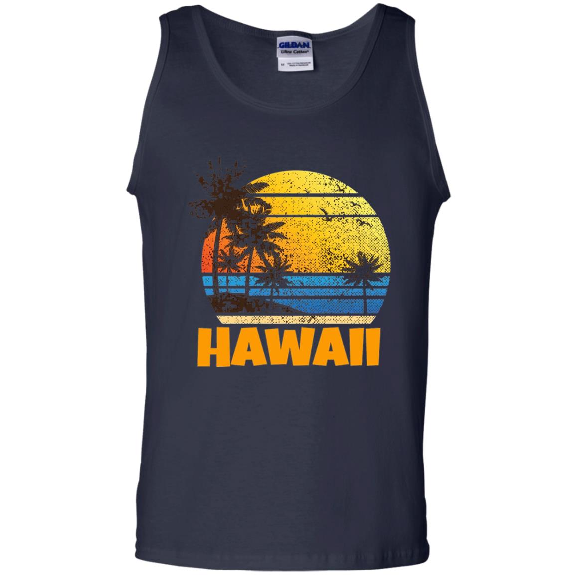 Old School 70_s Hawaiian The Aloha State T-shirt Navy