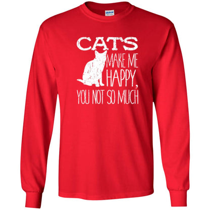 Cat Lover T-shirt Cats Make Me Happy You Not So Much Red