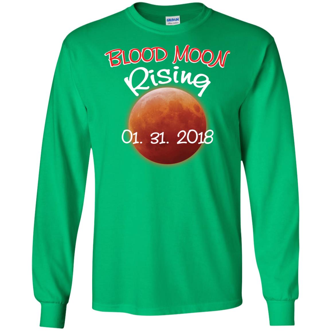Blood Moon T-shirt Rising 01.31.2018 Irish Green
