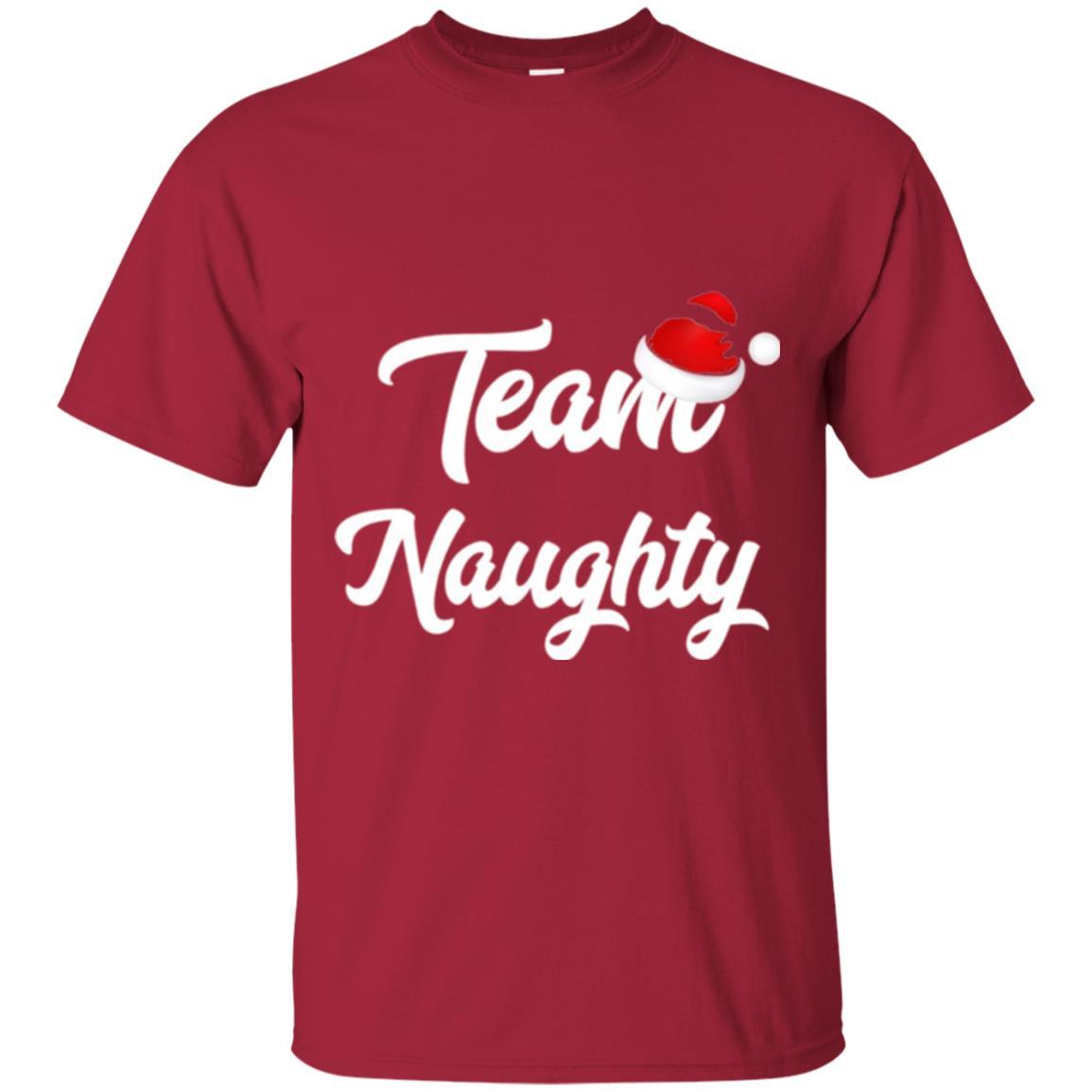 Christmas T-shirt Team Naughty Nice Santa Hat T-shirt Cardinal