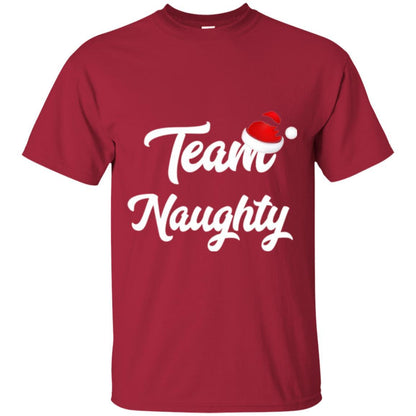 Christmas T-shirt Team Naughty Nice Santa Hat T-shirt Cardinal