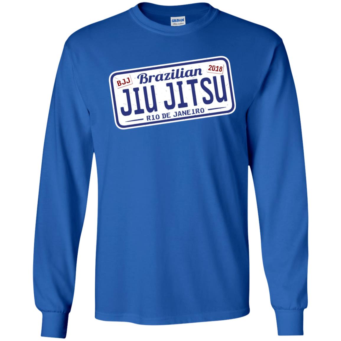 Funny Jiu Jitsu Bjj License Plate T-shirt Royal