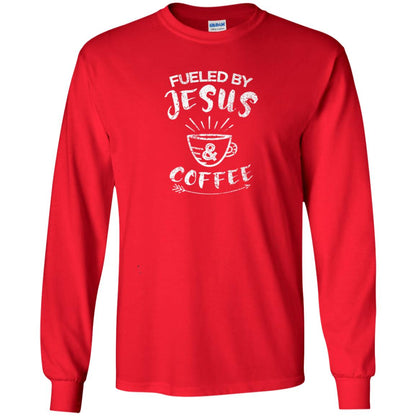 Fueled By Jesus And Coffee Coffee Lover T-shirt Red