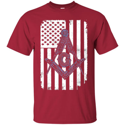Freemason Usa Flag Logo Freemasonry America T-shirt Cardinal