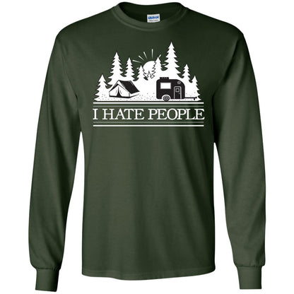 I Hate People Camping Lover Shirt Forest Green