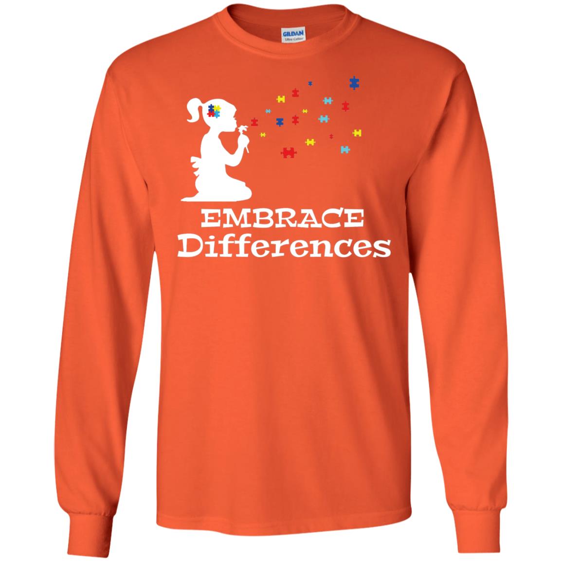 Embrace Differences Autism Awareness T-shirt Orange