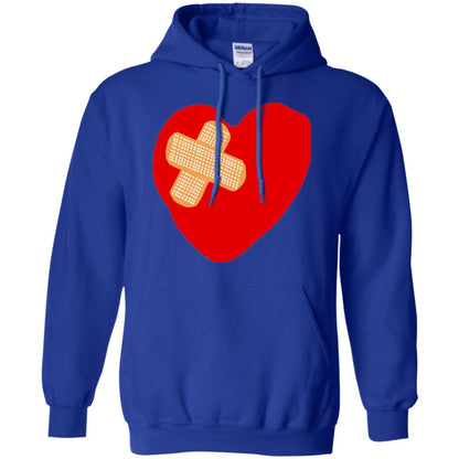 Funny Patched Up Heart Graphic T-shirt Royal