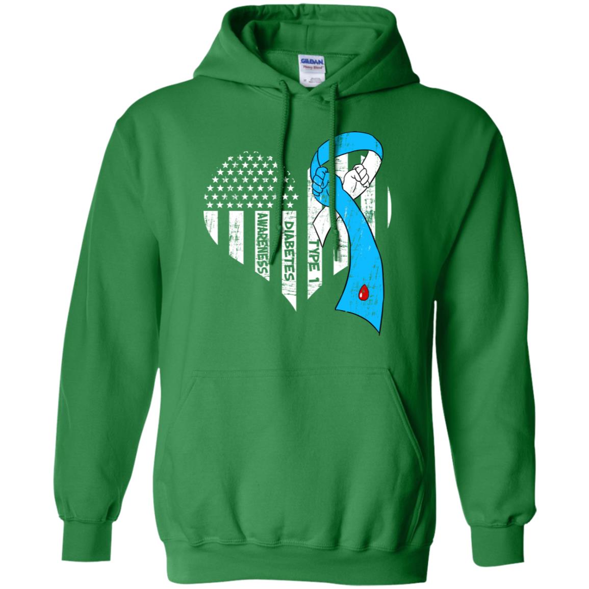 Diabetes Awareness Type 1 Ribbon Flag Shirt Irish Green