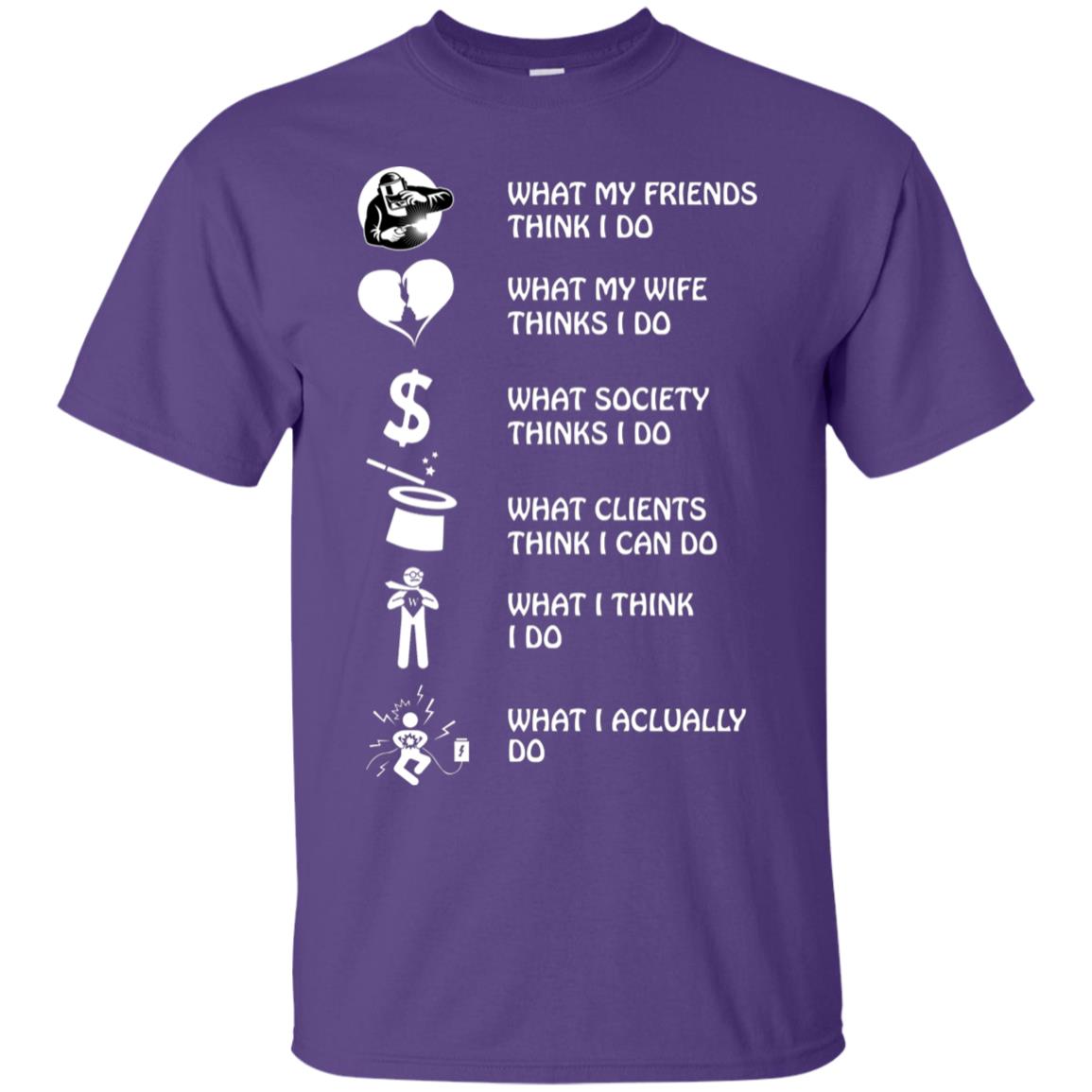 What My Friends Thinks I Do What My Wife Thinks I Do What Society Thinks I Do What Clients Thinks I Can Do What I Think I Do What I Actually Do Purple
