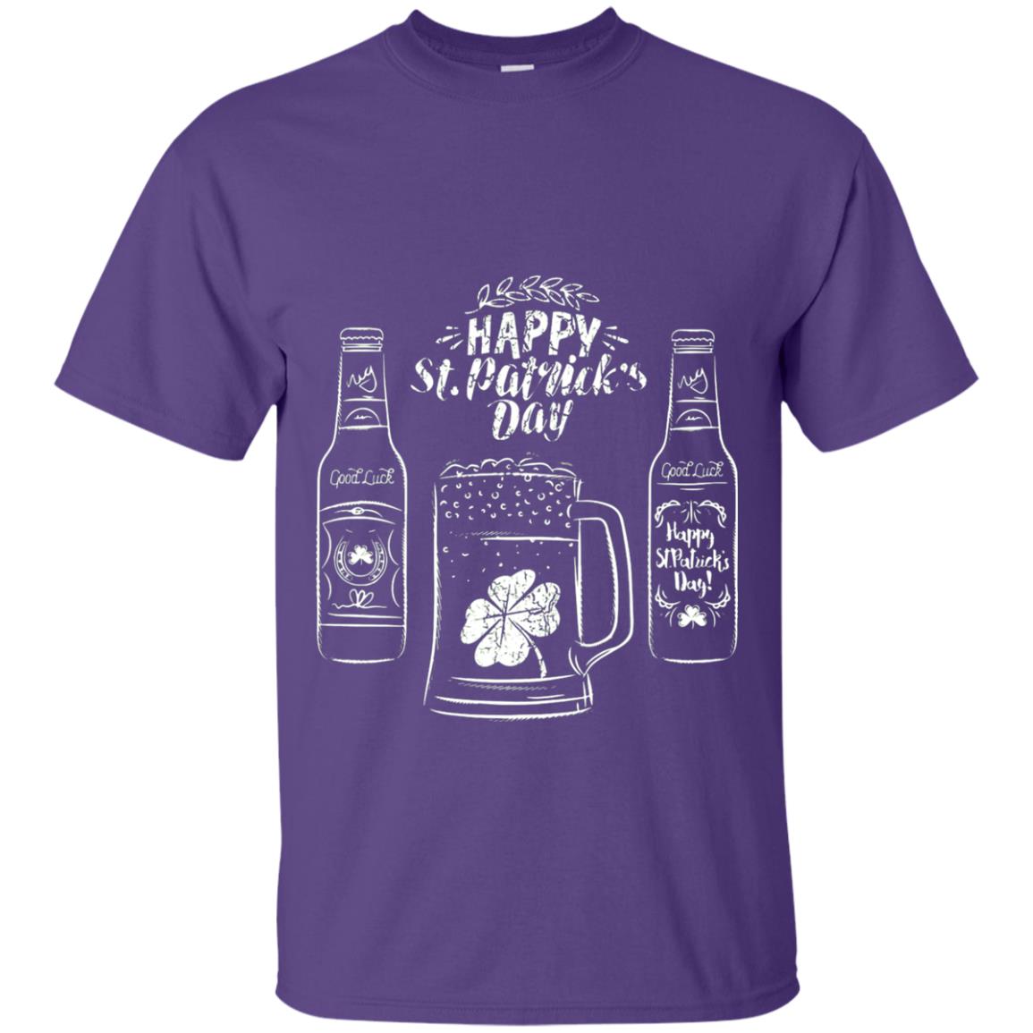 Happy St. Patrick_s Day Drinking Beer St Patrick_s Day T-shirt Purple