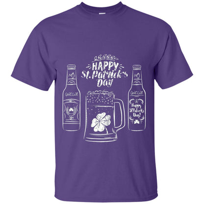 Happy St. Patrick_s Day Drinking Beer St Patrick_s Day T-shirt Purple