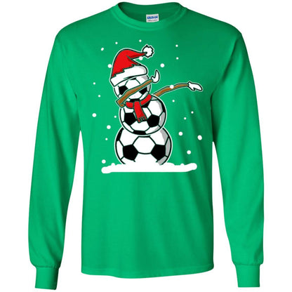 Christmas T-shirt Dabbing Snowman Soccer Irish Green